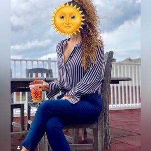 Work outfit, 2 piece blouse and dress pants button up blouse